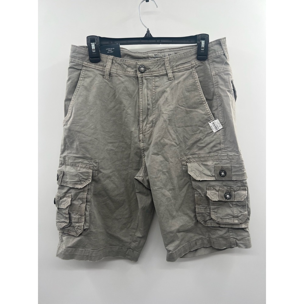 NWT BKE Buckle Standard Fit Walker Cargo Shorts‎ Men's 31 Gray Hiking Outdoor